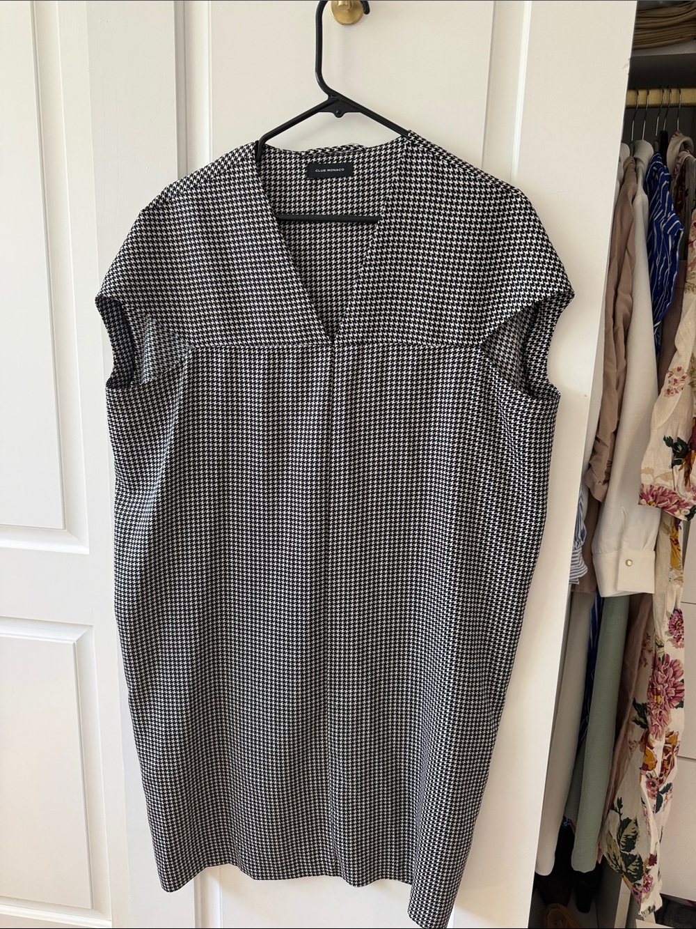 Club Monaco Black and White Houndstooth Dress
